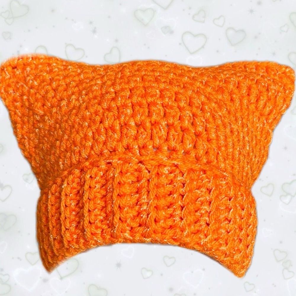 handmade crochet cat ear beanie